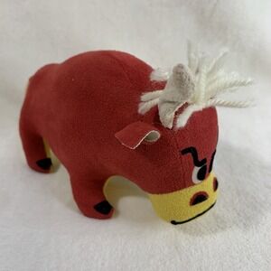 Vintage R. Dakin Dream Pets Tobasco the Red Bull Stuffed Plush Animal Velour Cow